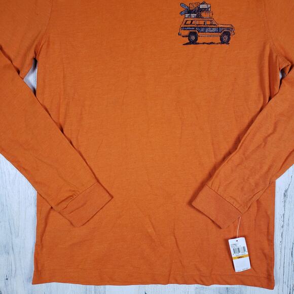 NWT Izod Saltwater Graphic Harvest Orange Jeep Long Sleeve Tee Men's Size Small - Picture 4 of 12